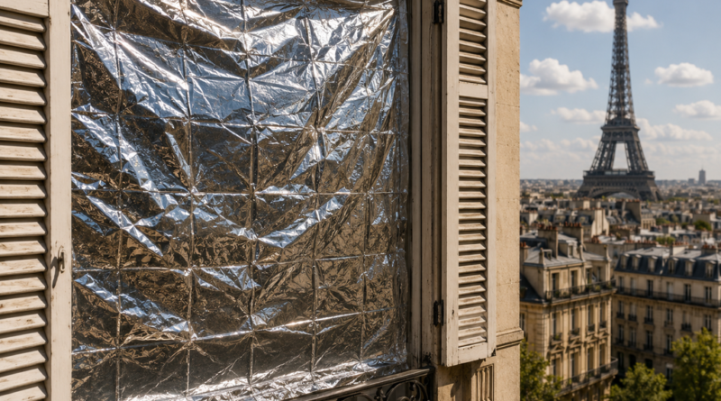 França enfrenta onda de calor de 40°C e recorre a papel alumínio para amenizar o calor nas janelas