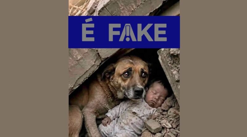Imagem de cachorro protegendo bebê em terremoto na Venezuela é falsa e gerada por inteligência artificial
