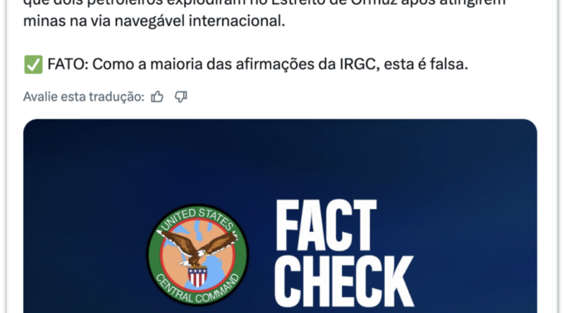 Irã afirma que petroleiros foram alvo de explosões no estreito de Ormuz enquanto EUA contestam a informação