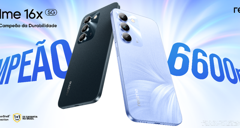 Realme 16x 5G é lançado no Brasil com preço acessível