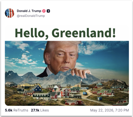Trump defende que Estados Unidos devem assumir controle da Groenlândia