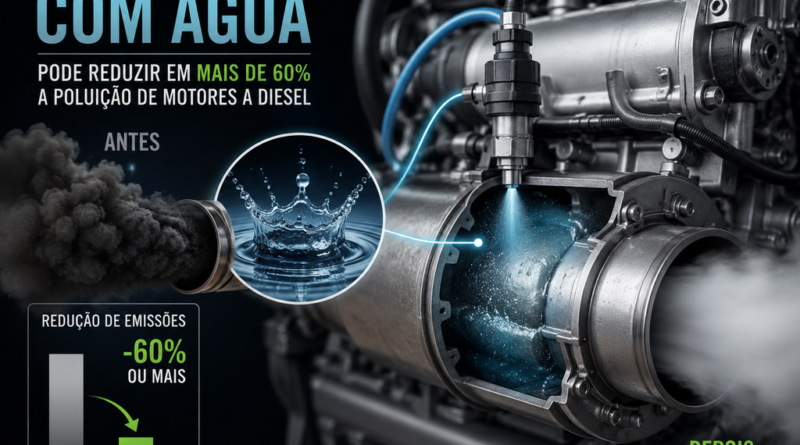 Truque com água pode diminuir em mais de 60% a poluição de motores a diesel