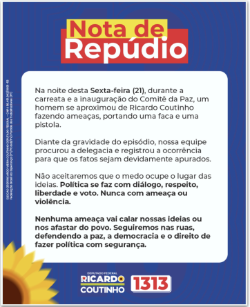 Homem armado é detido durante evento de Ricardo Coutinho na Paraíba
