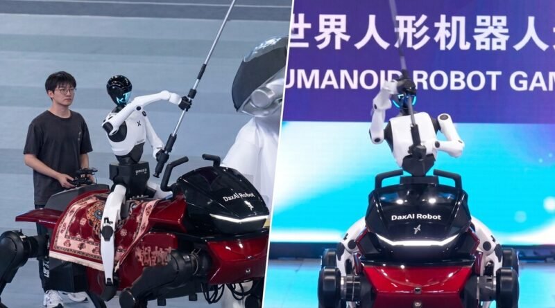 Robôs humanoides da China já montam em cavalos que também são robôs