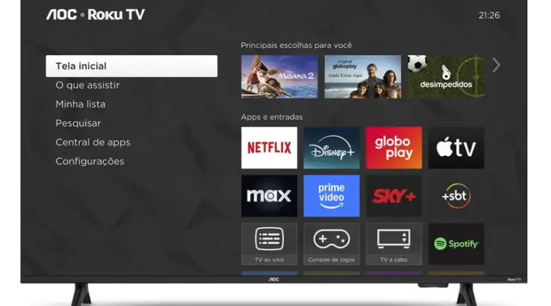 Smart TV AOC de 43 polegadas com Roku TV tem preço reduzido em promoção relâmpago no Mercado Livre