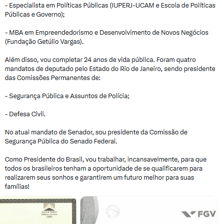 UFRJ refuta afirmação sobre pós-graduação de Flávio e campanha reconhece erro