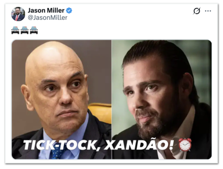 Aliado de Trump divulga imagem gerada por IA de Moraes com tornozeleira eletrônica