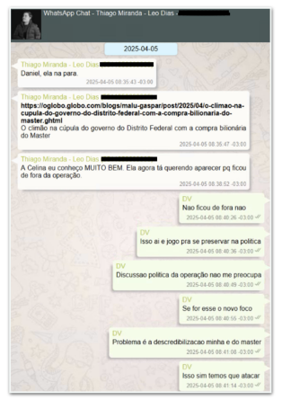 Celina contesta Vorcaro e afirma ser contra a aquisição do Master