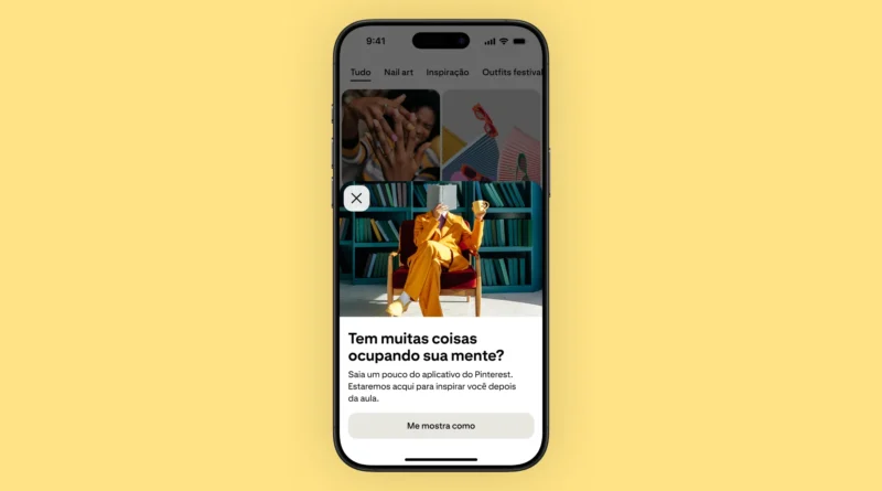 Pinterest lança alerta para que adolescentes deixem o celular de lado durante as aulas