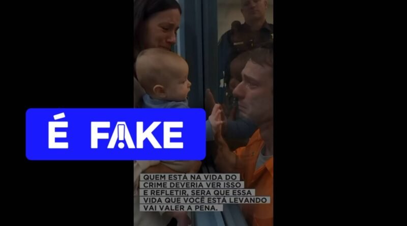 Vídeo de presidiário emocionado ao abraçar esposa e filho é manipulação com inteligência artificial