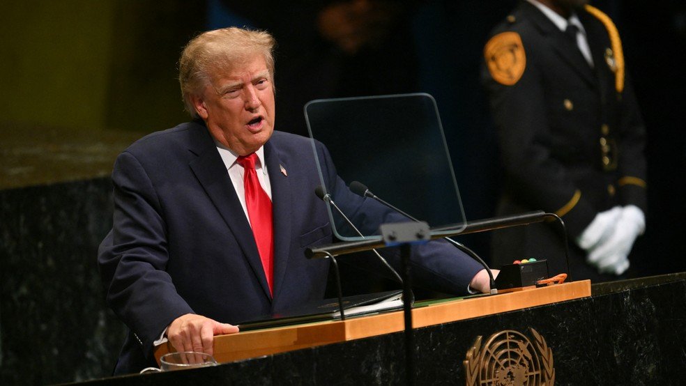 O presidente dos EUA, Donald Trump, discursa na 81ª Assembleia Geral das Nações Unidas